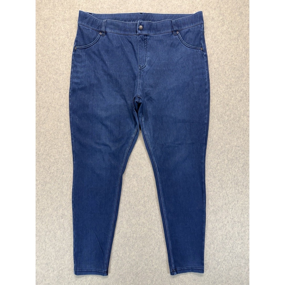 HUE Womens 2X Denim Jeggings Lot of 3 Blue Pull On Stretch Skinny Jeans Pants - Picture 4 of 16